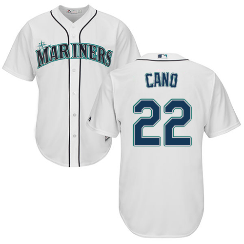 Mariners #22 Robinson Cano White New Cool Base Stitched MLB Jersey - Click Image to Close